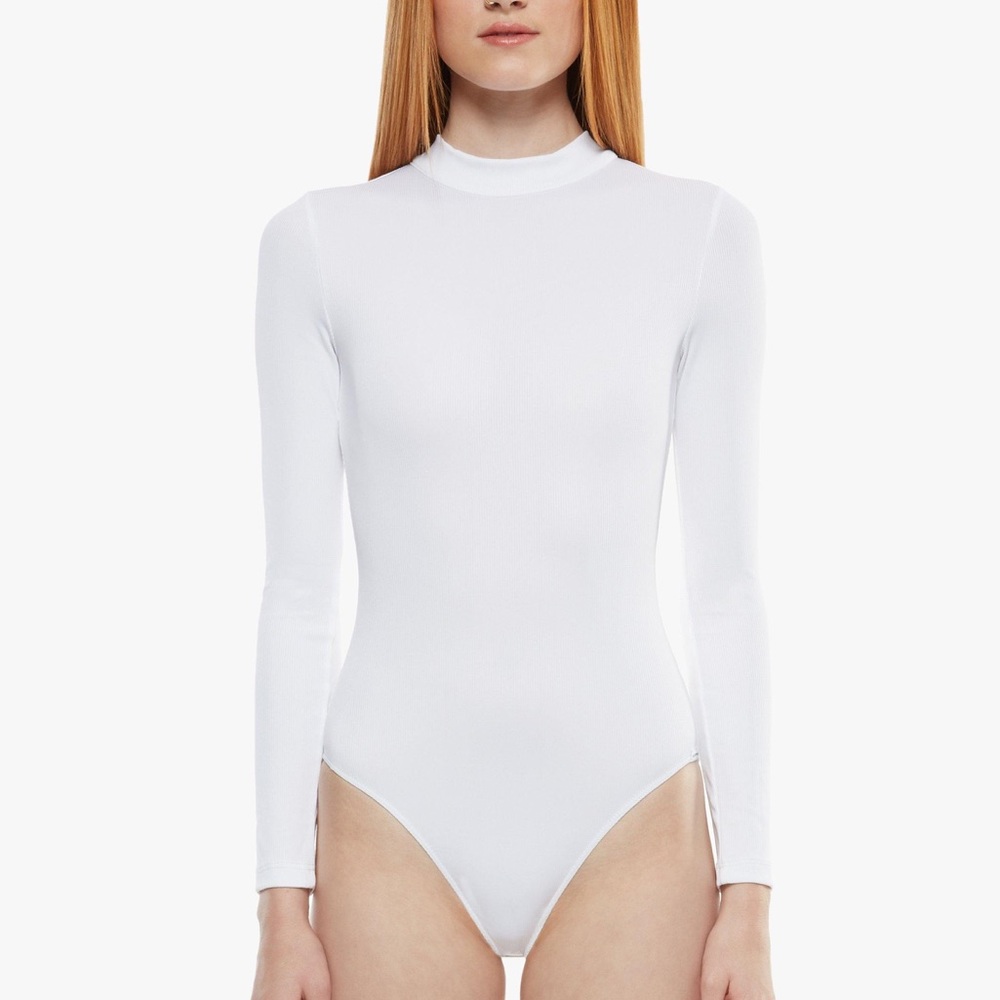 NWOT Koral Aurora Ribbed White Turtleneck Bodysuit